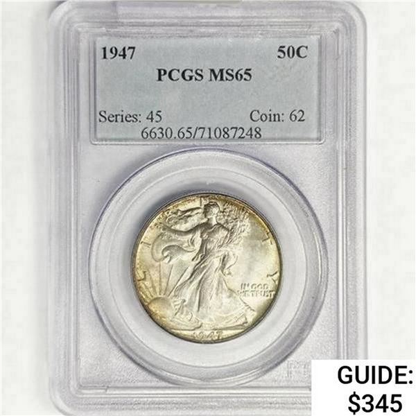 1947 Walking Liberty Half Dollar PCGS MS65