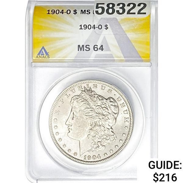 1904-O Morgan Silver Dollar ANACS MS64