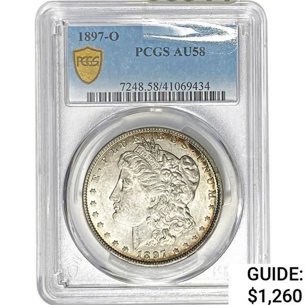 1897-O Morgan Silver Dollar PCGS AU58