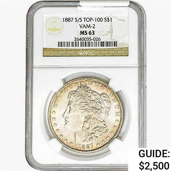 1887-S/S Morgan Silver Dollar NGC MS63 VAM-2
