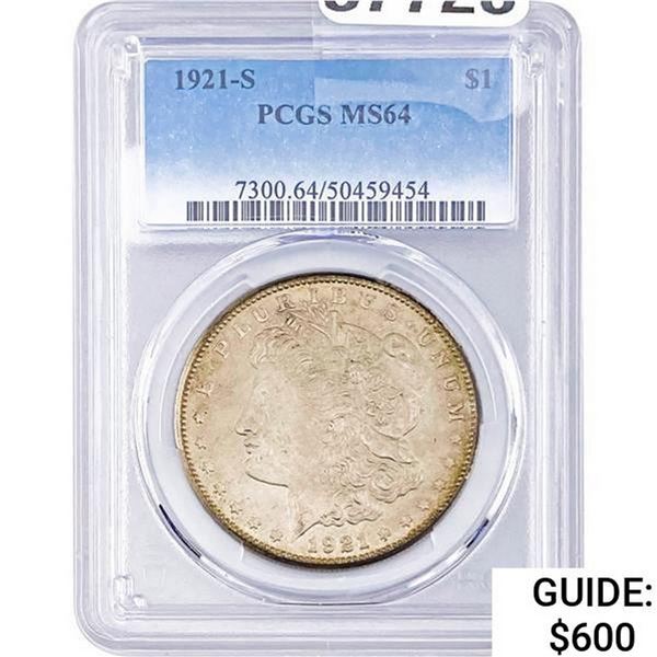 1921-S Morgan Silver Dollar PCGS MS64