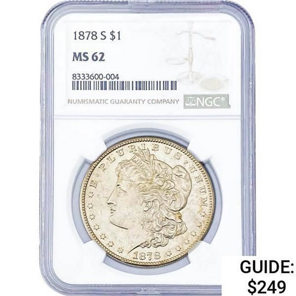 1878-S Morgan Silver Dollar NGC MS62