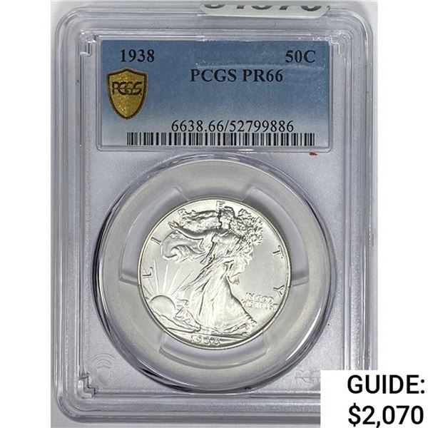 1938 Walking Liberty Half Dollar PCGS PR66 SILVER