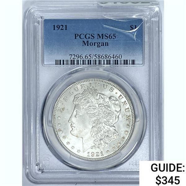 1921 Morgan Dollar PCGS MS65