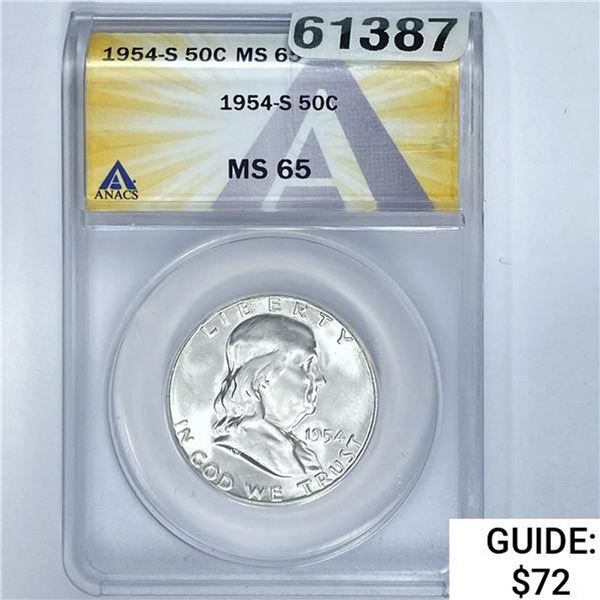 1954-S 50C ANACS MS 65