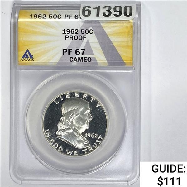 1962 50C Proof ANACS PF 67 CAMEO