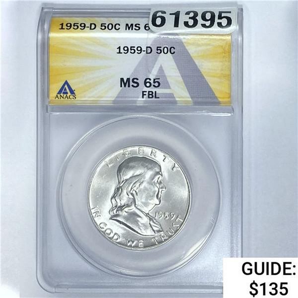 1959-D 50C ANACS MS 65 FBL SILVER