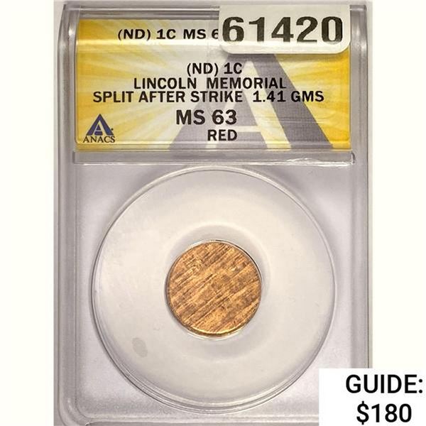 (ND) 1C Lincoln Memorial ANACS MS63