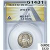 Image 1 : 1942-D 5C ANACS MS 65