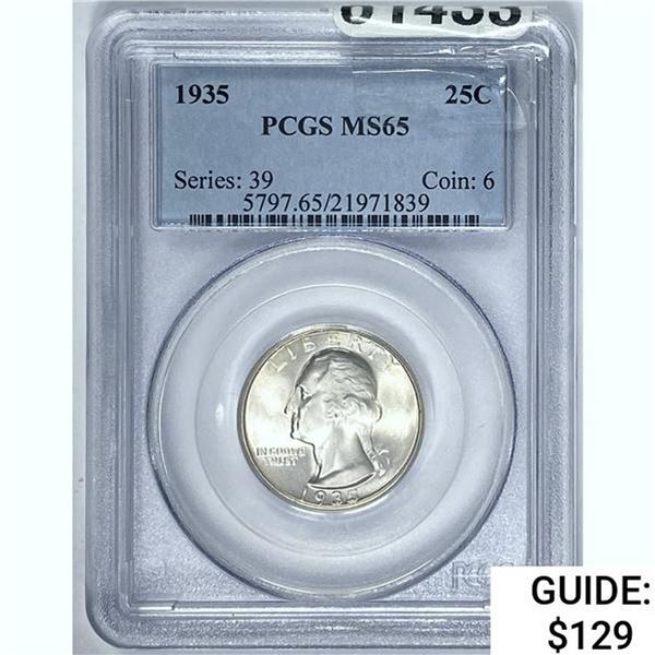 1935 25C Washington Quarter PCGS MS65
