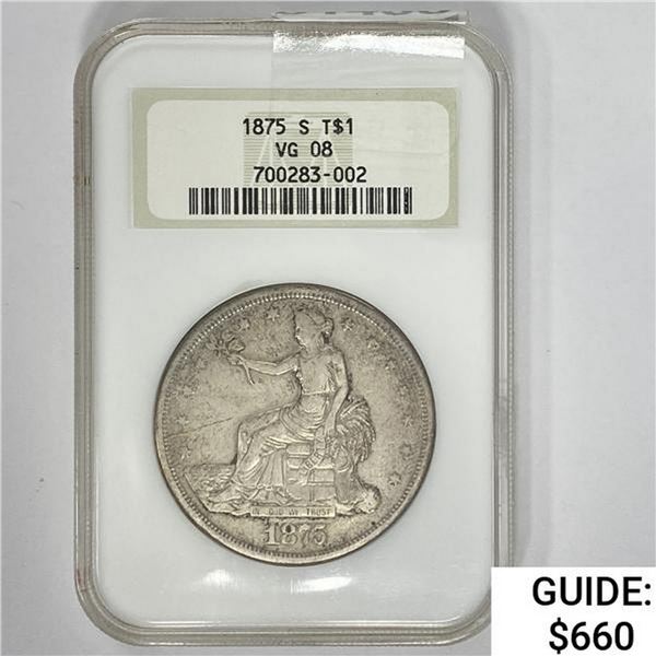 1875 S Trade Dollar ANACS VG 08