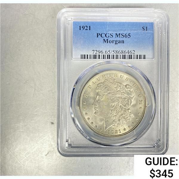 1921 Morgan Dollar PCGS MS65 SILVER