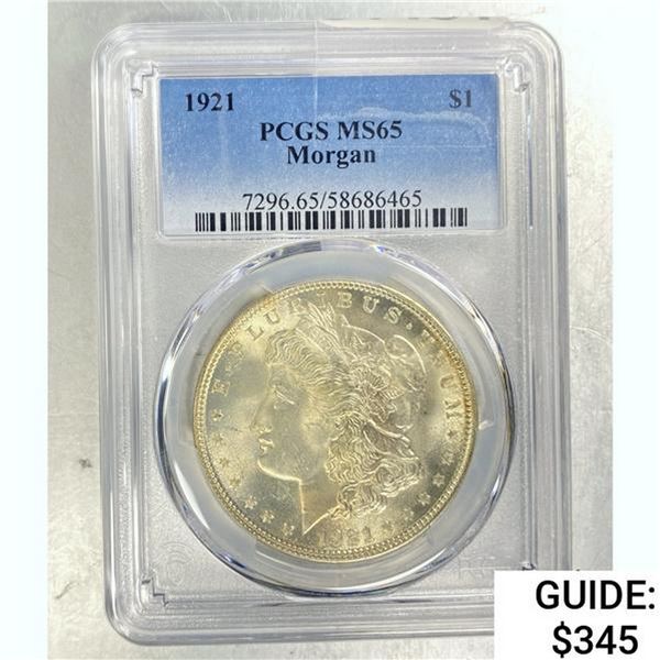 1921 Morgan Dollar PCGS MS65