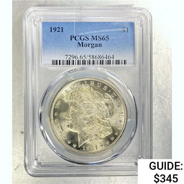 1921 Morgan Dollar PCGS MS65 SILVER