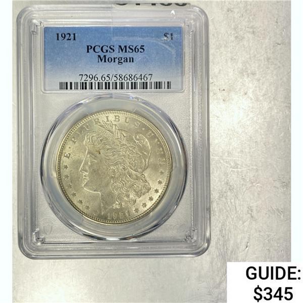 1921 Morgan Dollar PCGS MS65 SILVER