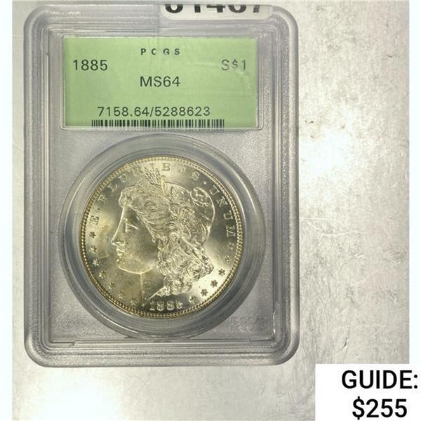 1885 Morgan Dollar PCGS MS64 SILVER