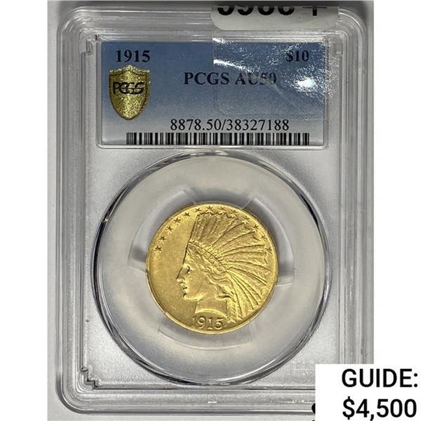 1915 $10 Gold Eagle PCGS AU50