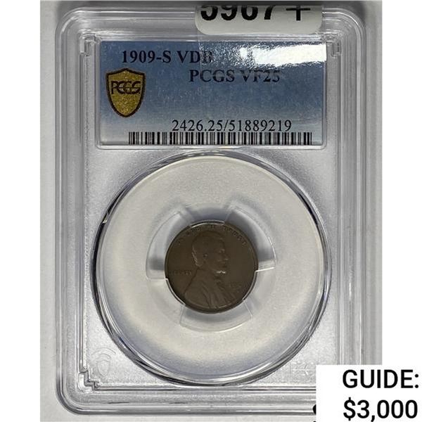 1909-S VDB Wheat Cent PCGS VF25