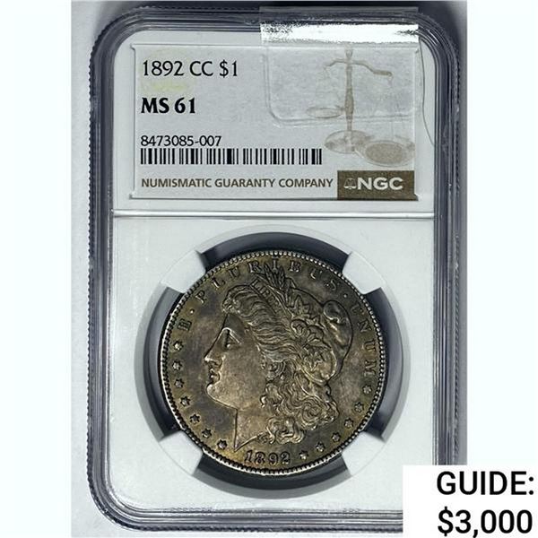1892 Morgan Silver Dollar NGC MS61