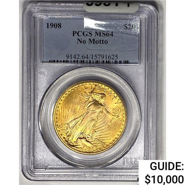 1908 $20 Gold Double Eagle PCGS MS64
