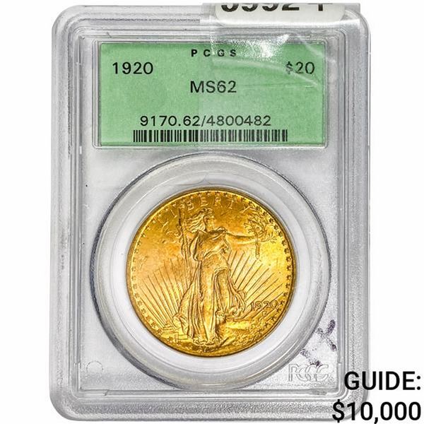1920 $20 Gold Double Eagle PCGS MS62