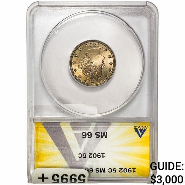 1902 Liberty Victory Nickel ANACS MS66