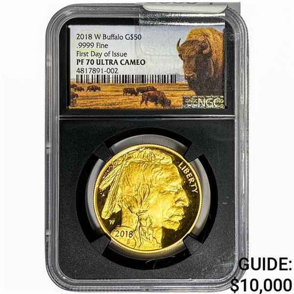 2018-W Buffalo $50 Gold 1OZ NGC PF70 ULTRA CAMEO