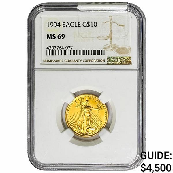 1994 1/4oz $10 AGE NGC MS69