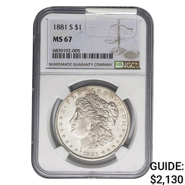 1881-S Morgan Silver Dollar NGC MS67