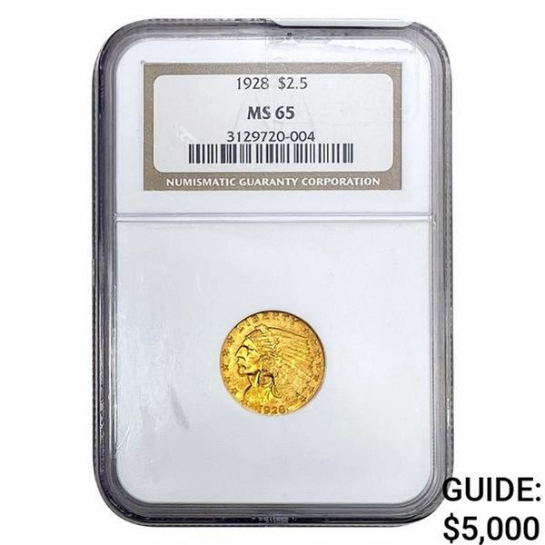 1928 $2.50 Gold Quarter Eagle NGC MS65