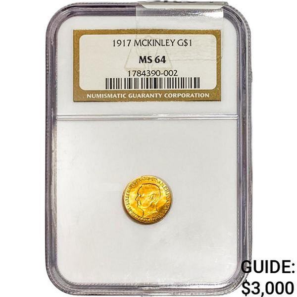 1917 McKinley Rare Gold Dollar NGC MS64