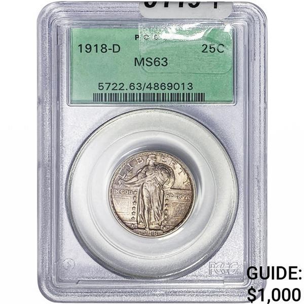 1918-D Standing Liberty Quarter PCGS MS63