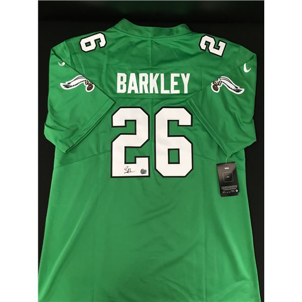 SAQUON BARKLEY SIGNED EAGLES JERSEY KB AUTHENTICS COA