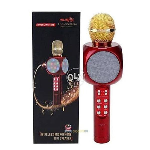 WS-1816 Wireless SD Card Karaoke Bluetooth Mic Microphone,3 in 1 Portable Handheld Karaoke Speaker M