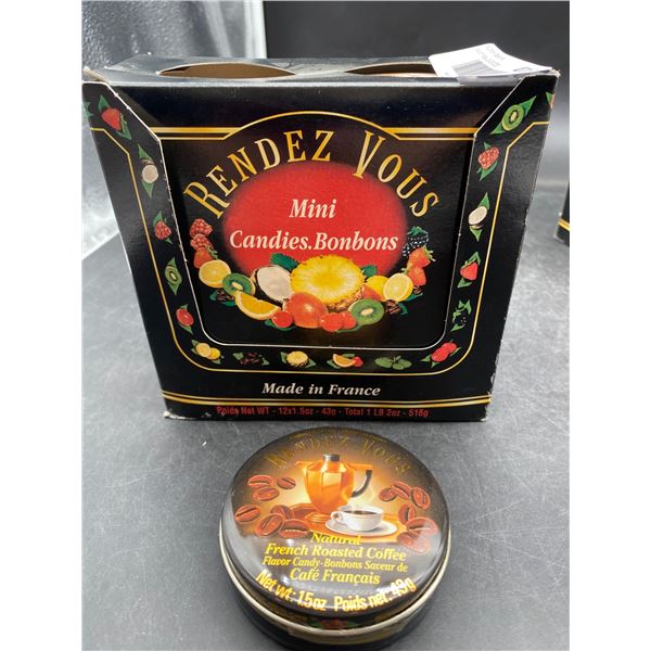 Rendez Vous Mini Candies, Bonbons, French Roast Coffee Flavor, 12 TinsÊ 43g Each