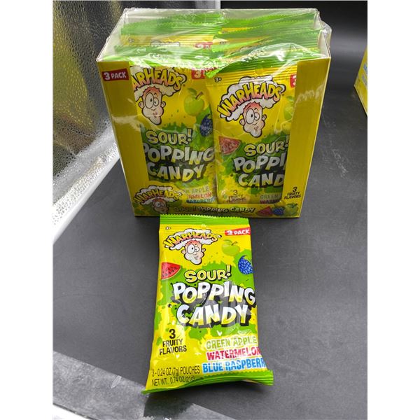 Warheads Sour Popping Candy 3-Pack With Watermelon, Blue Raspberry, and Green Apple 12 PacksÊ