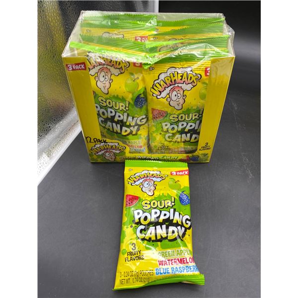 Warheads Sour Popping Candy 3-Pack With Watermelon, Blue Raspberry, and Green Apple 12 PacksÊ