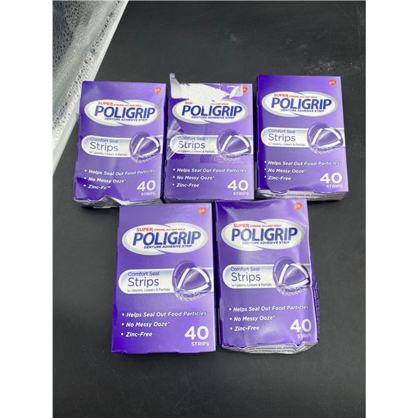 Poligrip Comfortable Seal Strips, 40 Strips (5 Packs Total)