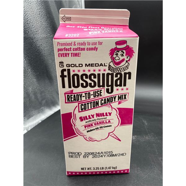 Gold Medal Flossugar #3202 Ready-To-Use Pink Vanilla Cotton Candy Mix, 3.25 lbs
