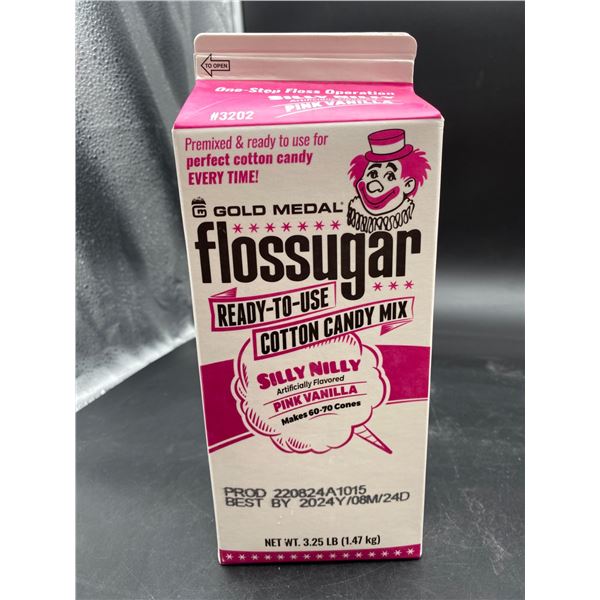 Gold Medal Flossugar #3202 Ready-To-Use Pink Vanilla Cotton Candy Mix, 3.25 lbs