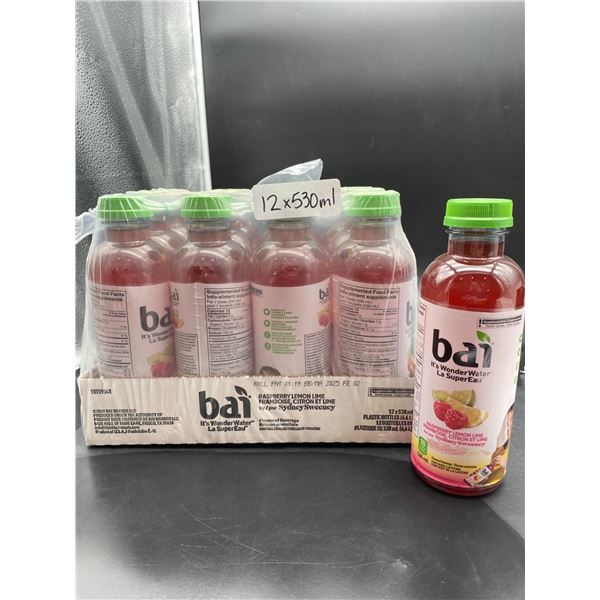Bai SuperWater 530ml Bottles Raspberry Lemonade Flavor 12 x 530ml