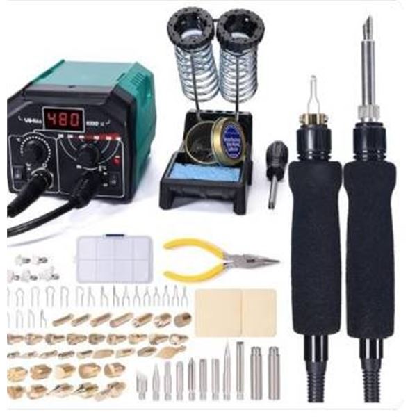 939D-II Digital Pyrography Wood Burning Station 2-in-1 (Detailer+Solid-Point) Detailer 250~750¡C Adj