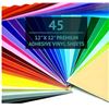 Image 1 : Bright Idea Supplies Self-Adhesive Vinyl Sheets, 45 Sheets, 12x12in, 38 Colors