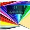 Image 1 : Bright Idea Supplies Self-Adhesive Vinyl Sheets, 45 Sheets, 12x12in, 38 Colors