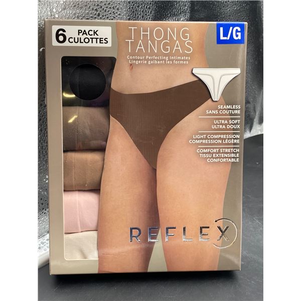 Reflex Thong Tangas L/G, 6-Pack, Seamless Design