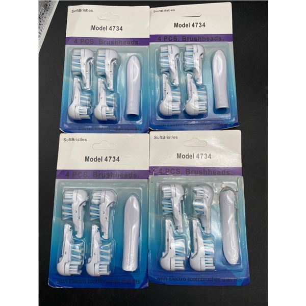 Model 4734 Replacement Brush Heads, 4 PCS Per Pack, Lot of 4