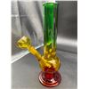 Image 1 : Glass Water Pipe With Green, Yellow, and Red Gradient