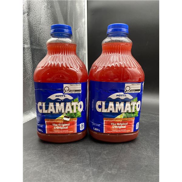 Motts Clamato Tomato Clam Cocktail 2 Bottles 1.89L Each