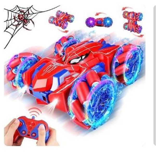 ESpider Remote Control Cars for Kids, RC Stunt Car with Light Strip
