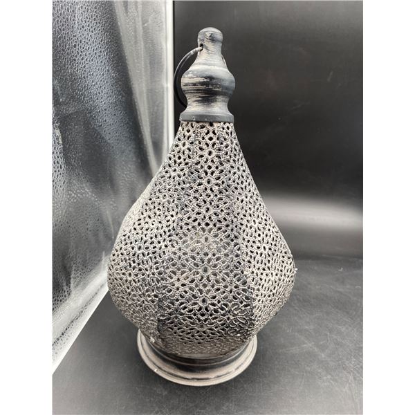 Metallic Decorative Lantern with LED Light and On-Off Switch